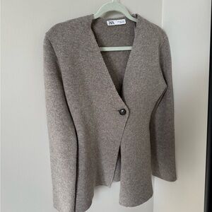 Zara Women's Knit Brown Blazer